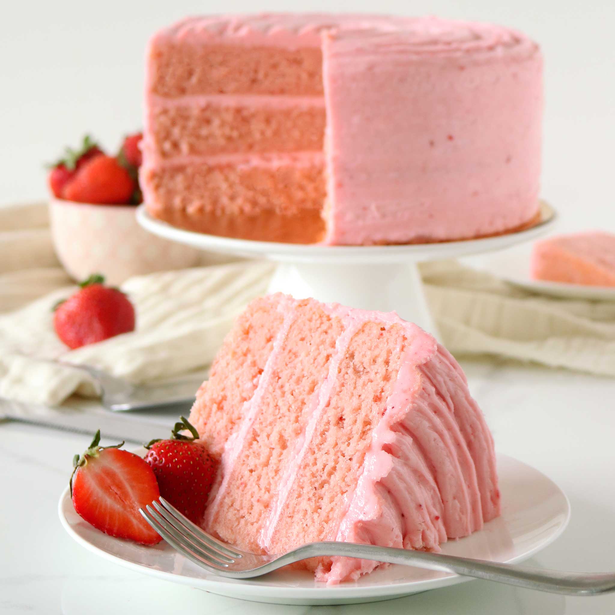 Strawberries & Cream Layer Cake - Image 3